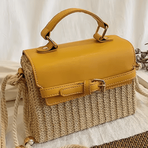 Woven Cane Crossbody Bag